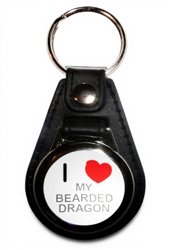 Porte-clés I Love My Bearded Dragon BadgeBeast médaillon