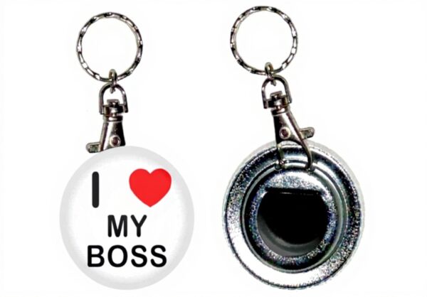 Porte-clés avec décapsuleur BadgeBeast.co.uk I love My Boss