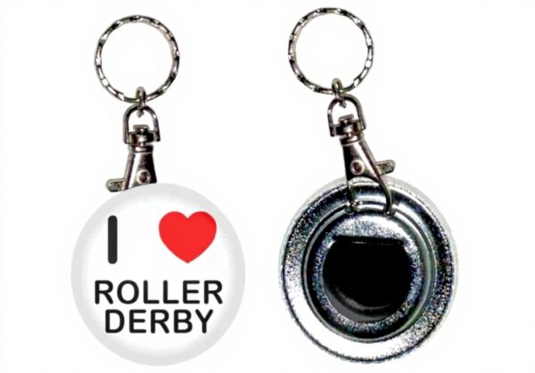 Porte-clés avec décapsuleur BadgeBeast I Love Roller Derby