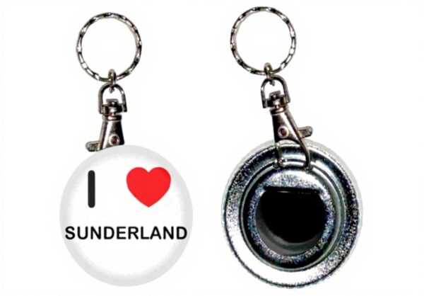Porte-clés décapsuleur BadgeBeast I Love Sunderland 55mm